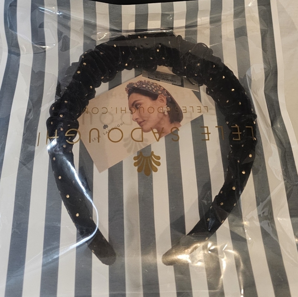*NWT* Lele Sadoughi Gold and Black Hair Accessory Elegance